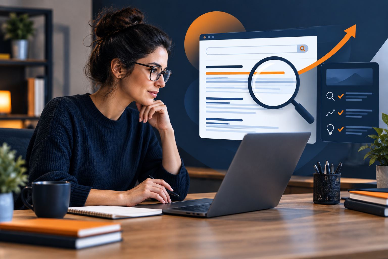 SEO specialist reviewing on-page details in a browser
