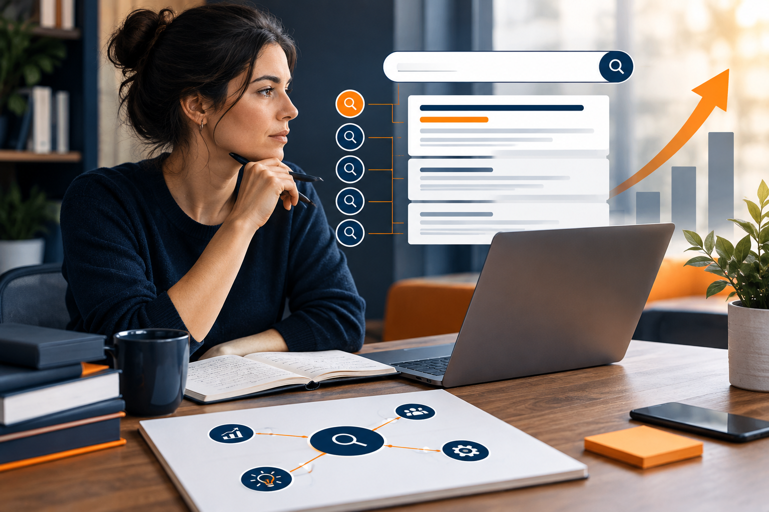 SEO specialist planning website topics from keyword research