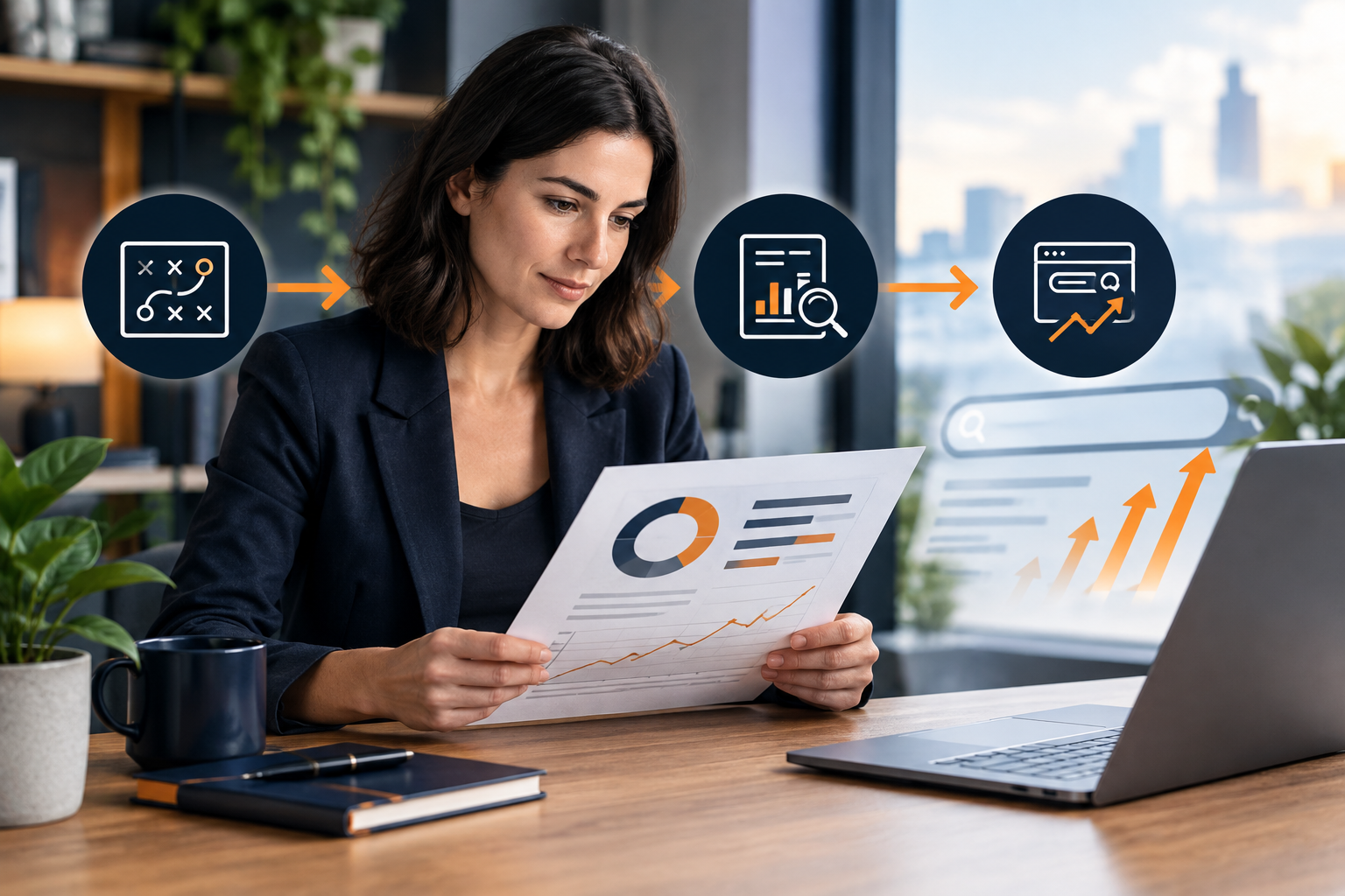 SEO reporting dashboard and search performance summary