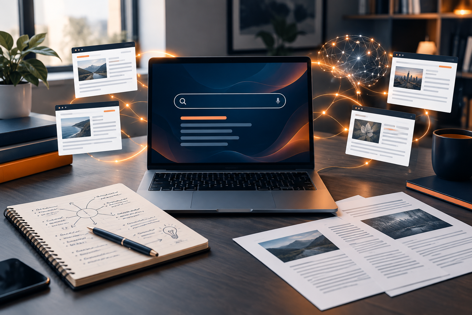 Comparison of traditional search results and an AI-assisted search response