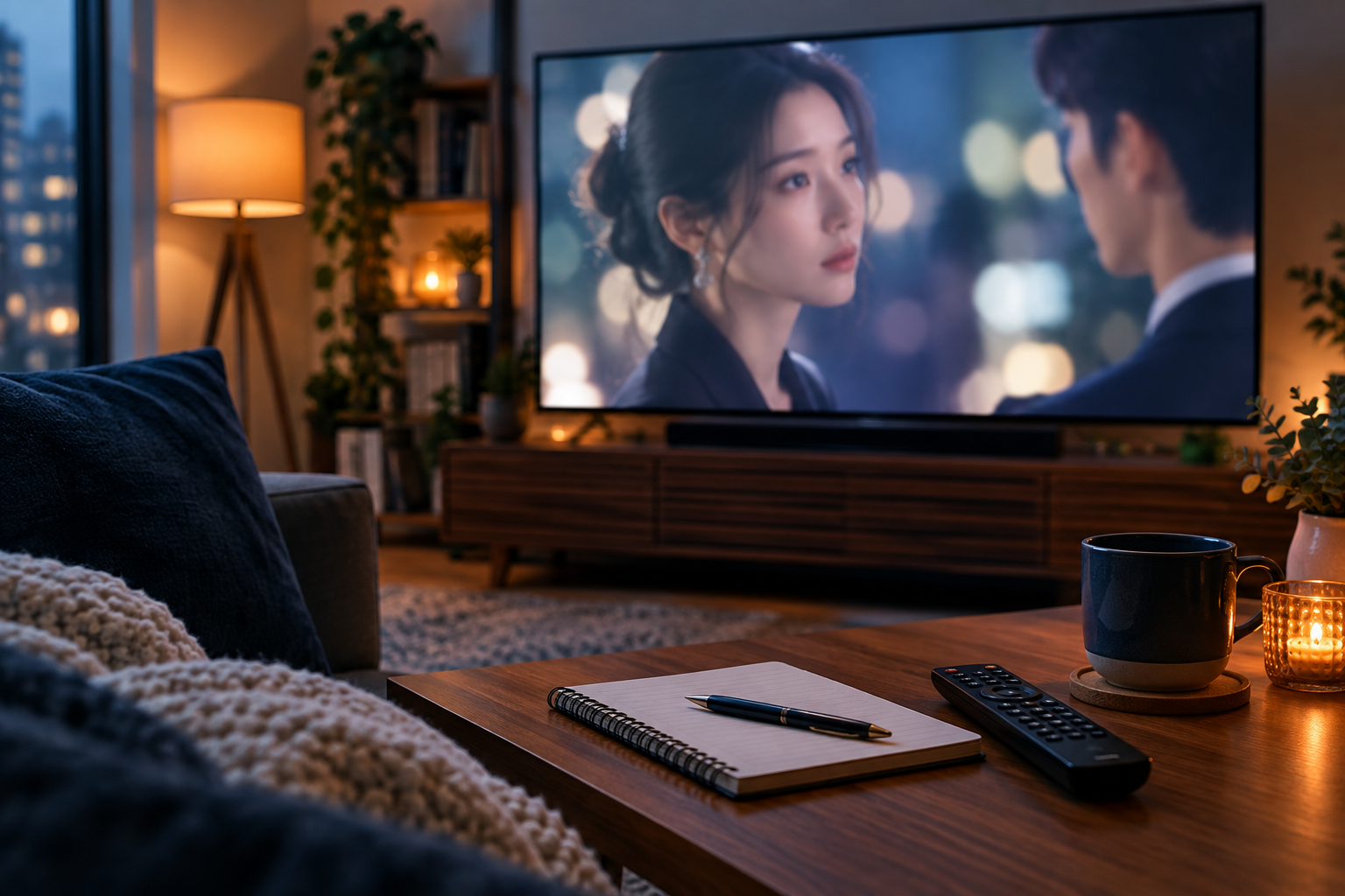 Home viewing setup for comparing Korean dramas starring Seo Ye-ji.