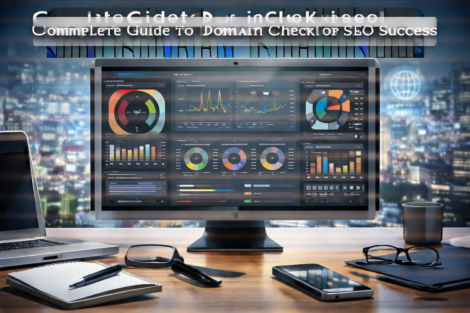 SEO consultant reviewing a domain’s history, search data, backlinks, and technical details before purchase